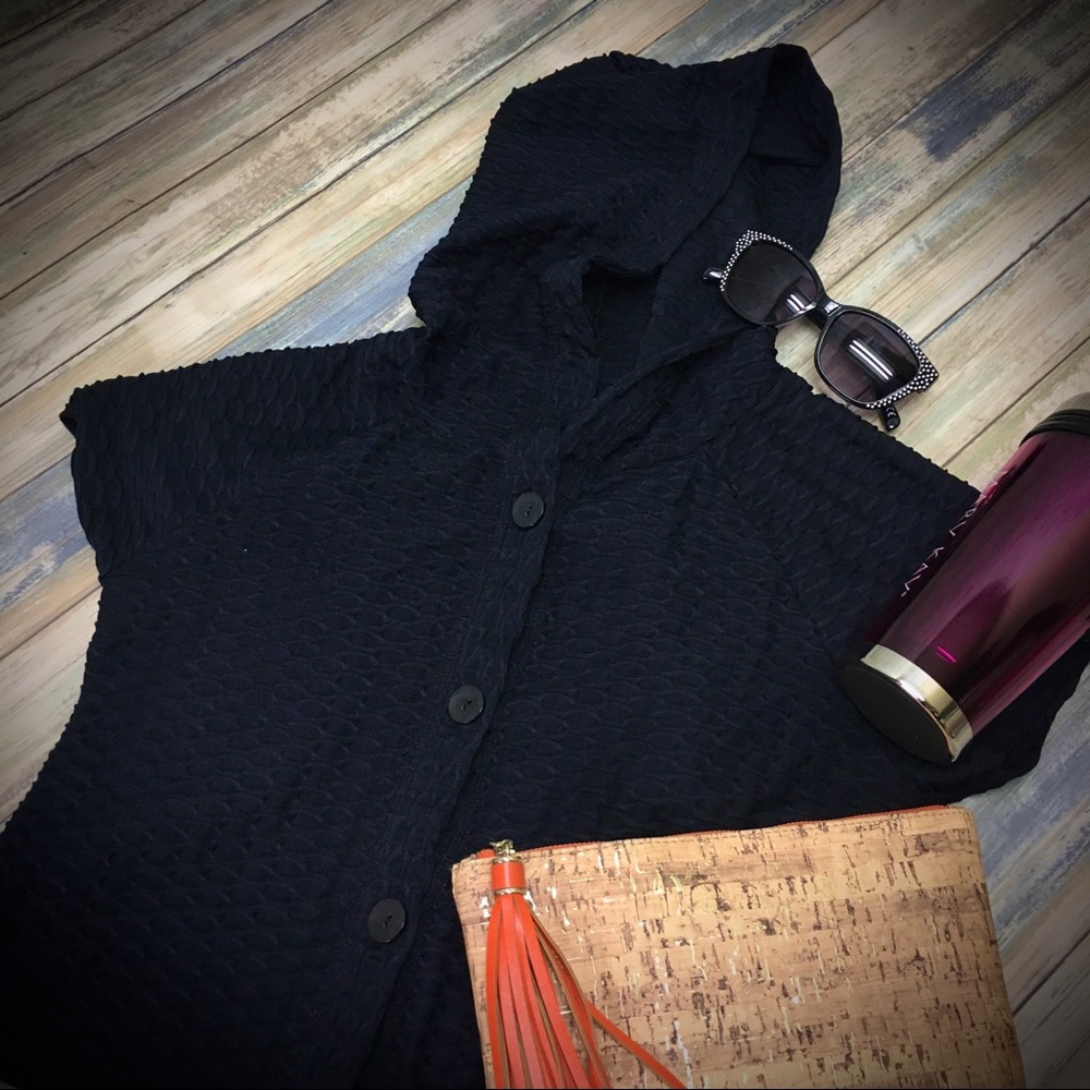 Dream Beach black hooded swim cover up